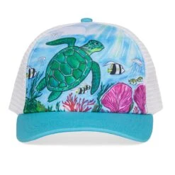 Sunday Afternoons Kids' Sea Turtle Trucker -Sunday Afternoons Shop kids artist series trucker sea turtle art detail ss20 2500px